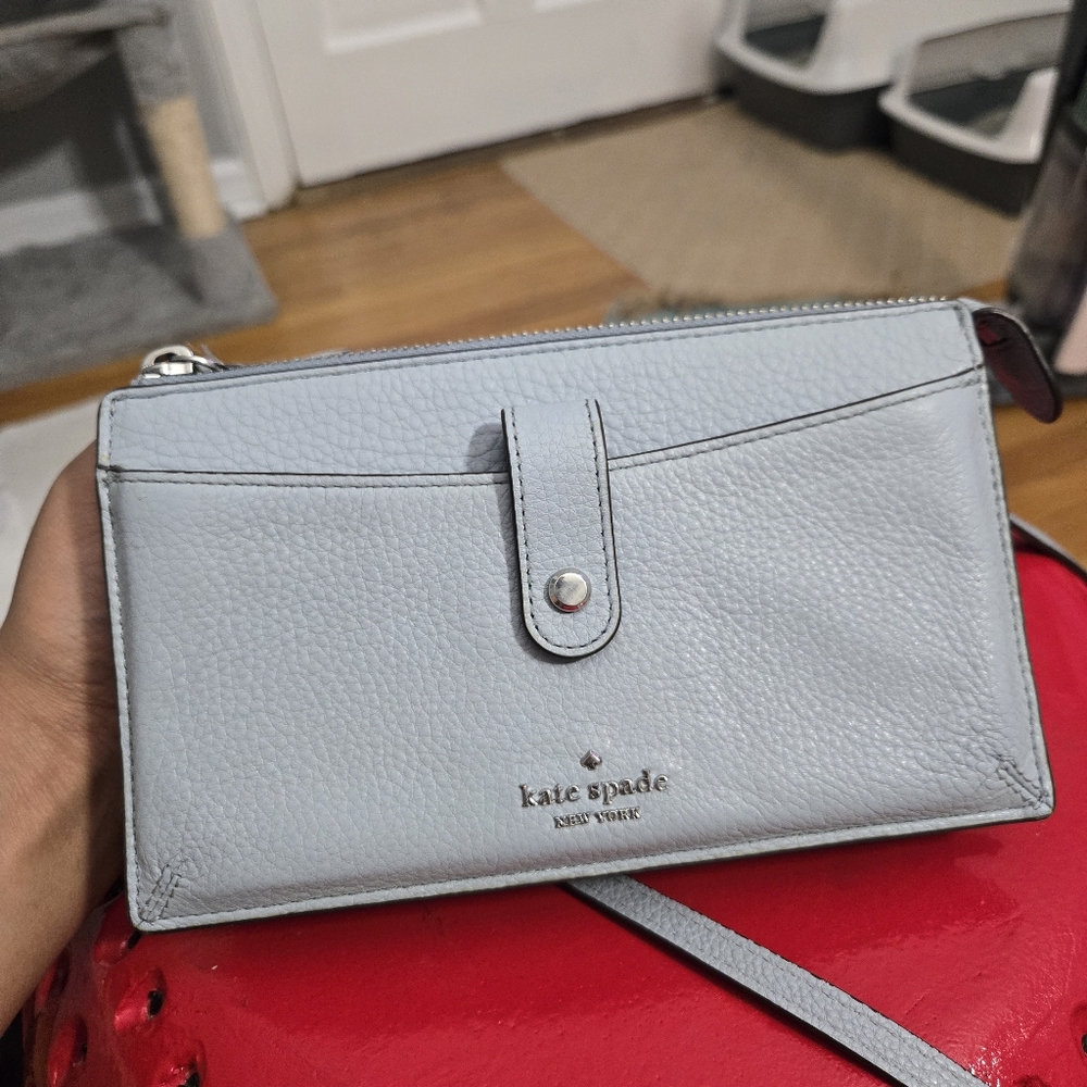 Kate Spade New York "Jackson" Small Tab Crossbody bag Baby Blue